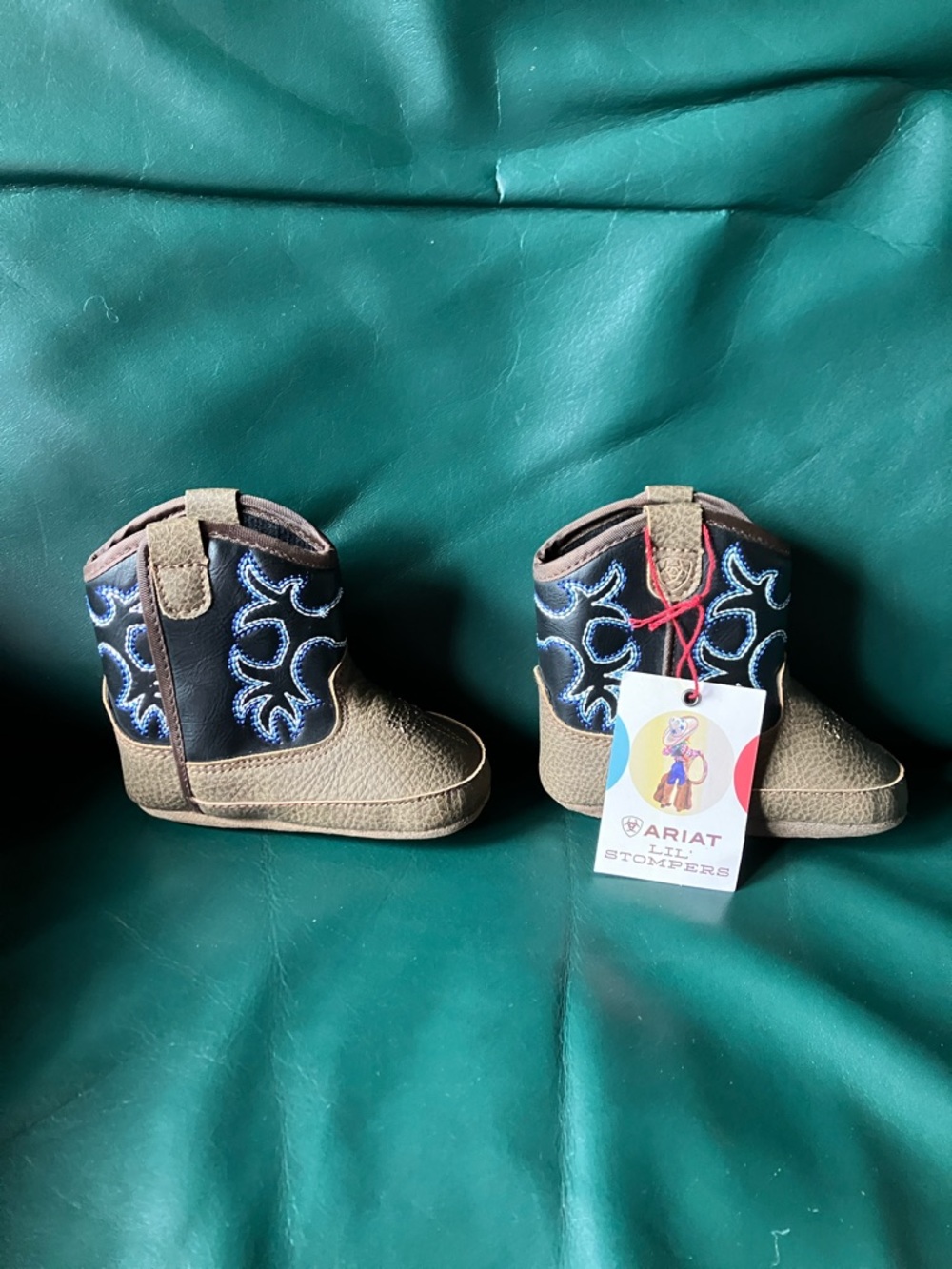 Ariat Brown & Navy Infant Western Boot Stompers
